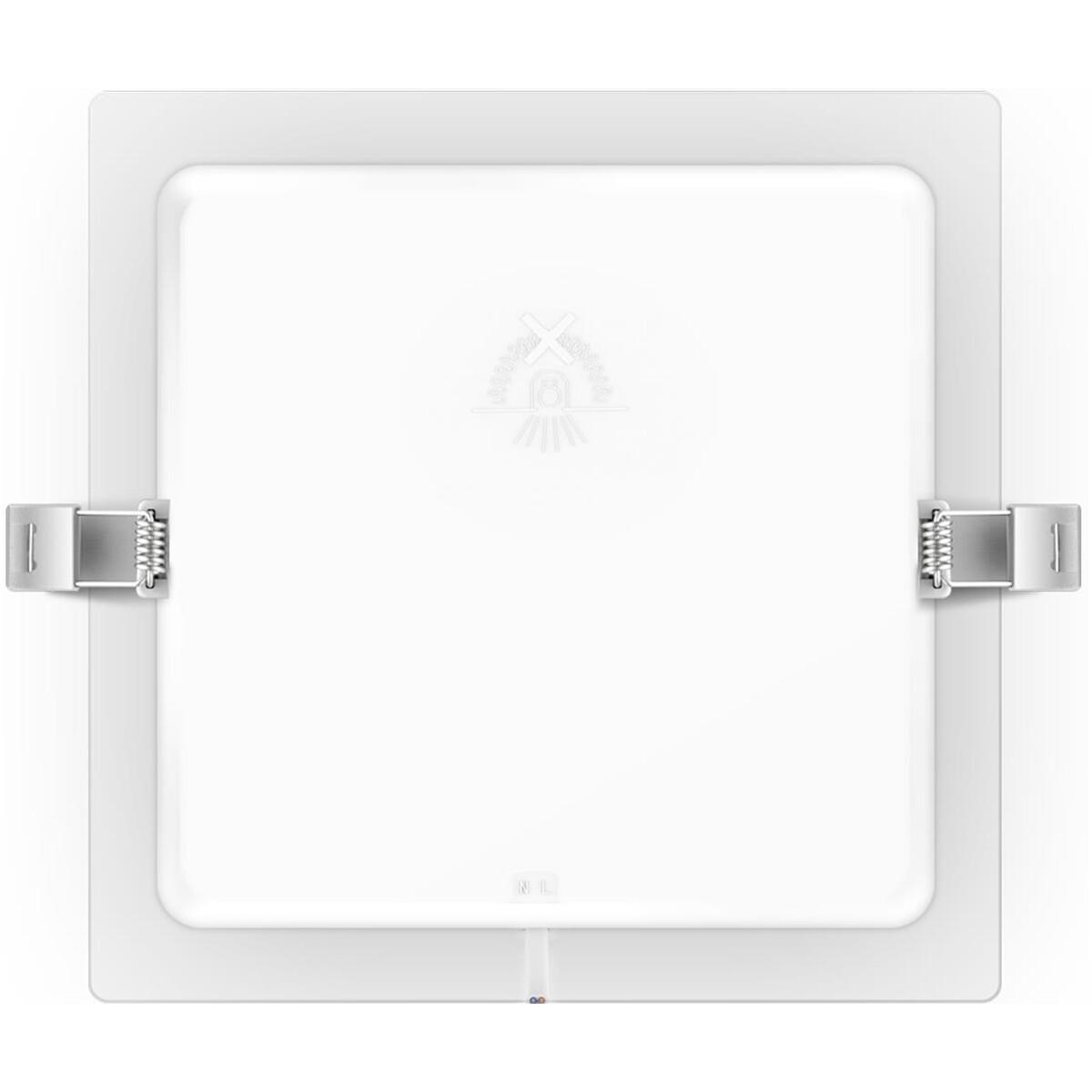 Downlight LED Pro - Aigi Trinko - Carré Encastré 20W - Blanc Froid 6500K - Mat Blanc - Plastique - 224mm