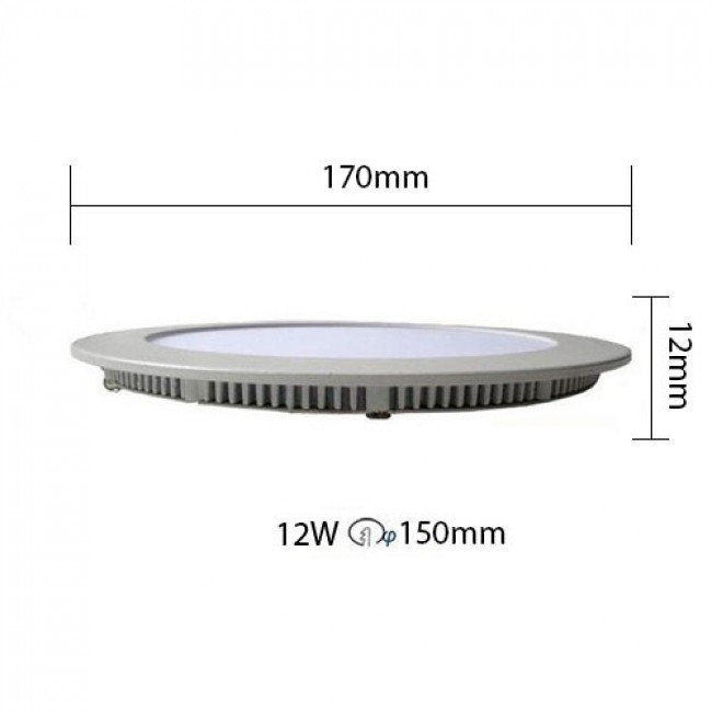 Pack Downlight LED Slim 6 - Rond Encastré 12W - Blanc Neutre 4200K - Mat Blanc Aluminium - Ø170mm