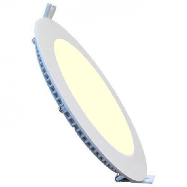 Pack Downlight LED Slim 6 - Rond Encastré 12W - Blanc Chaud 2700K - Mat Blanc Aluminium - Ø170mm