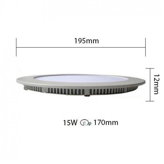 Pack Downlight LED Slim 6 - Rond Encastré 15W - Blanc Chaud 2700K - Mat Blanc Aluminium - Ø195mm