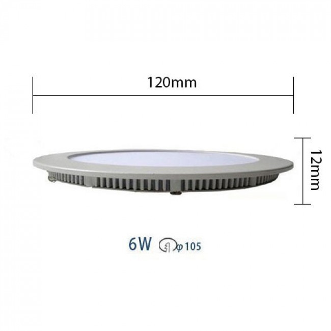 Pack Downlight LED Slim 6 - Rond Encastré 6W - Dimmable - Blanc Chaud 2700K - Mat Blanc Aluminium - Ø120mm