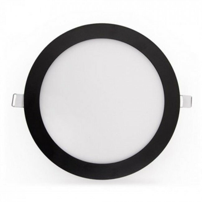 Pack Downlight LED Slim 6 - Rond Encastré 6W - Dimmable - Blanc Très Chaud 2700K - Mat Noir Aluminium - Ø120mm