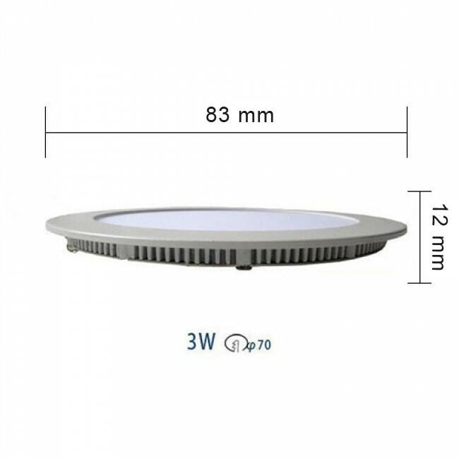 Pack Downlight LED Slim 6 - Rond Encastré 3W - Blanc Neutre 4200K - Mat Noir Aluminium - Ø83mm