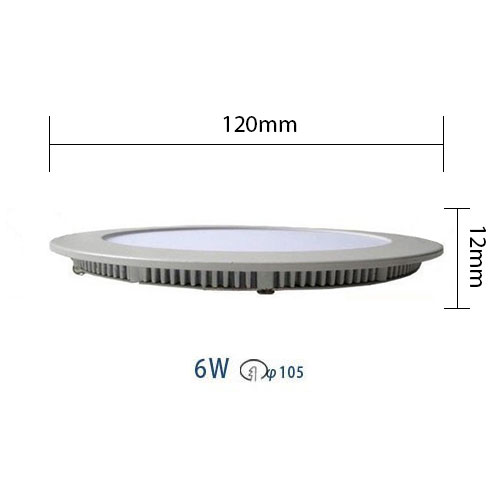 Downlight LED Slim - Rond Encastré 6W - Dimmable - Blanc Neutre 4200K - Mat Noir Aluminium - Ø120mm