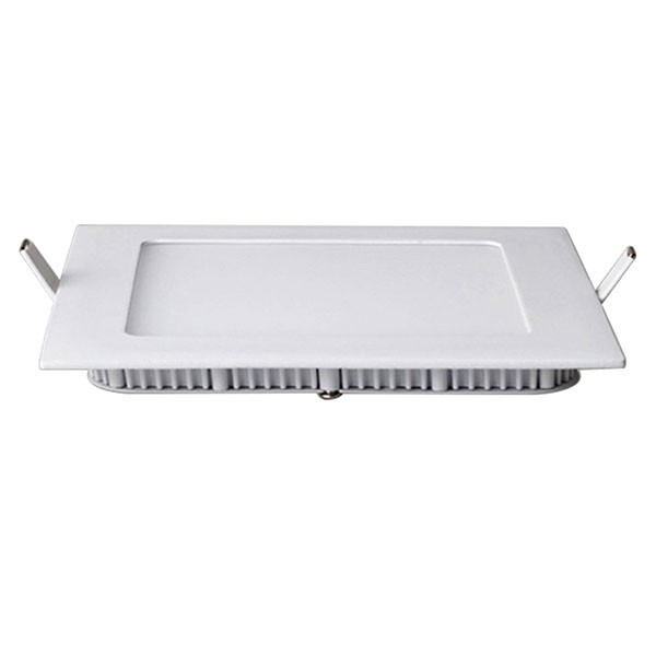 Pack Downlight LED Slim 2 - Carré Encastré 3W - Blanc Neutre 4200K - Mat Blanc Aluminium - 89mm