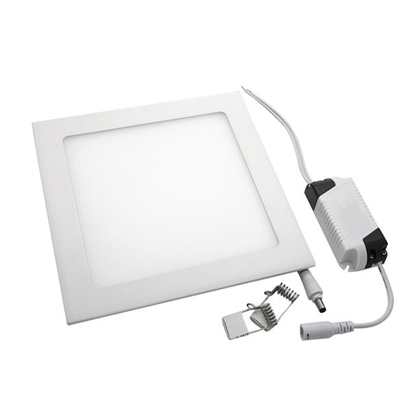 Pack Downlight LED Slim 2 - Carré Encastré 3W - Blanc Neutre 4200K - Mat Blanc Aluminium - 89mm