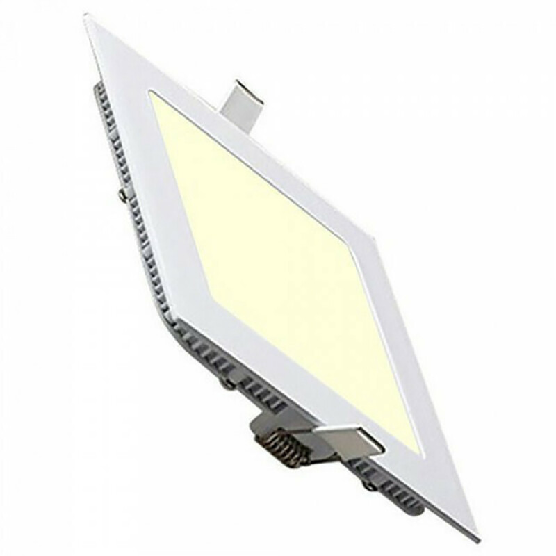 Pack Downlight LED Slim 2 - Carré Encastré 3W - Blanc Chaud 2700K - Mat Blanc Aluminium - 89mm