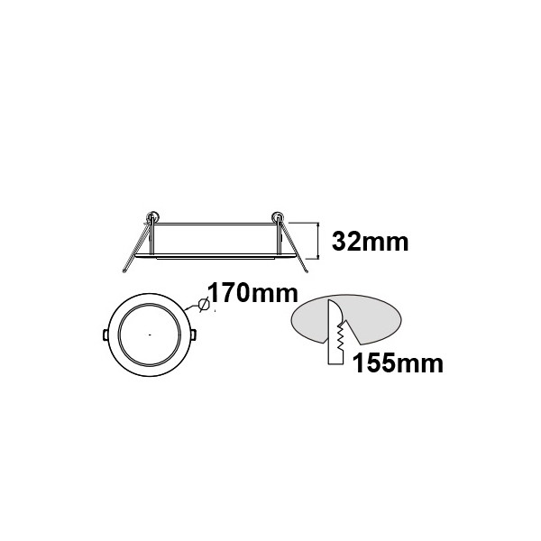 Downlight LED Slim Pro - Aigi - Rond Encastré 12W - Blanc Froid 6000K - Mat Blanc - Ø170mm