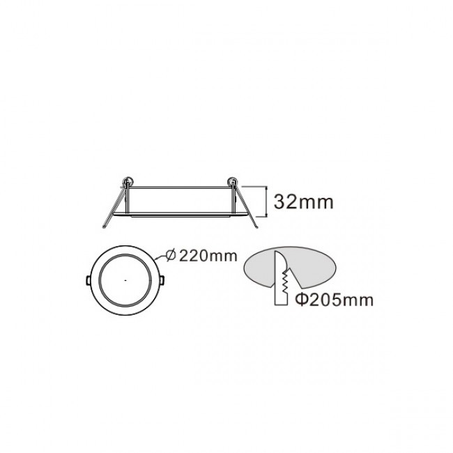 Downlight LED Slim Pro - Aigi - Rond Encastré 18W - Blanc Neutre 4000K - Mat Blanc - Ø220mm