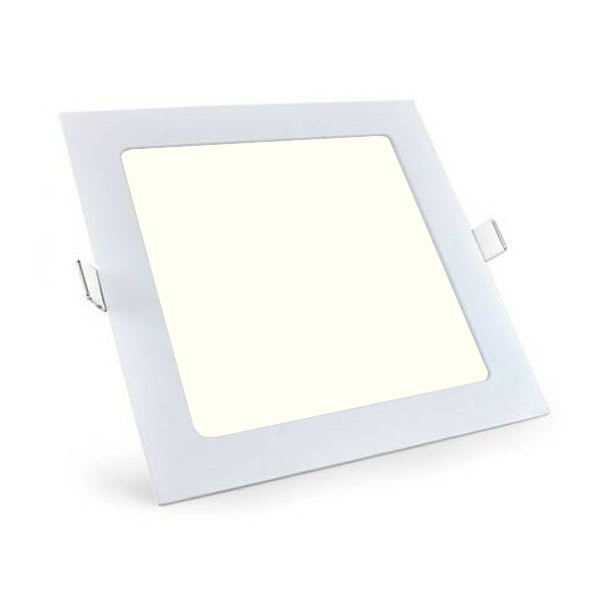 Downlight LED Slim Pro - Aigi - Carré Encastré 12W - Blanc Neutre 4000K - Mat Blanc - 165mm