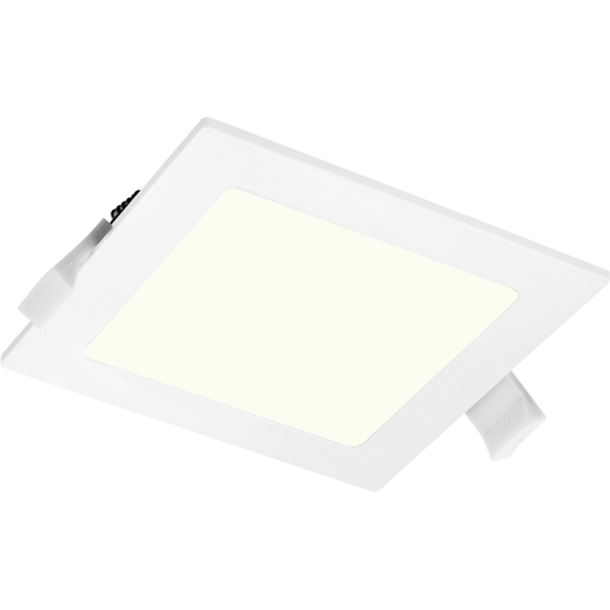 Downlight LED Slim Pro - Aigi Suno - Carré Encastré 12W - Blanc Neutre 4000K - Mat Blanc - Plastique