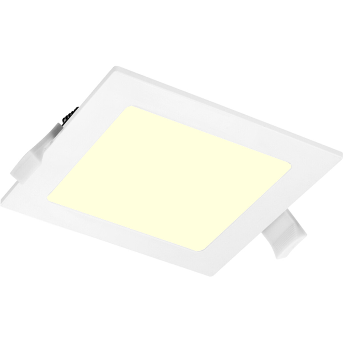 Downlight LED Slim Pro - Aigi Suno - Carré Encastré 12W - Blanc Chaud 3000K - Mat Blanc - Plastique