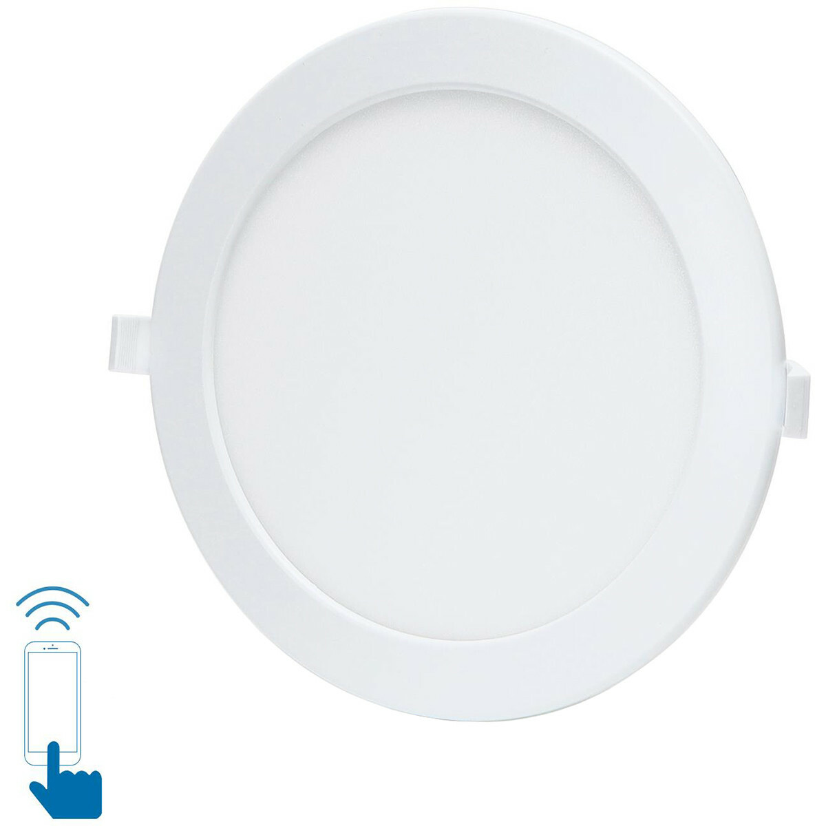 Downlight LED - LED Intelligente - LED Wifi - Aigi Zumba - 18W - Blanc Froid 6500K - Rond Encastré - Mat Blanc - Aluminium - Ø220mm