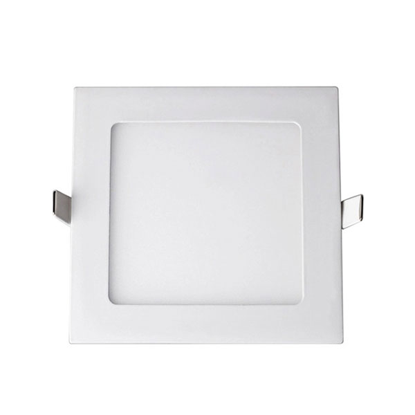 Pack Downlight LED Slim 2 - Carré Encastré 12W - Blanc Froid 6400K - Mat Blanc Aluminium - 170mm