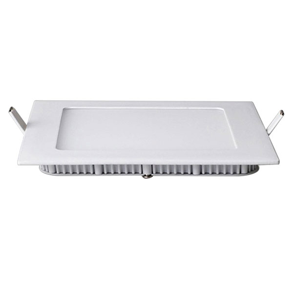 Pack Downlight LED Slim 2 - Carré Encastré 12W - Blanc Froid 6400K - Mat Blanc Aluminium - 170mm