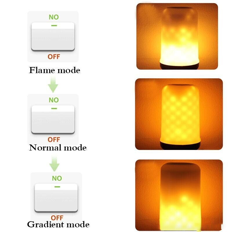 Lampe LED Flamme - Lampe de feu - Douille E27 - 5W - Blanc Chaud 1500K