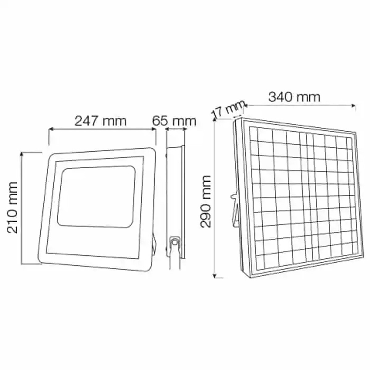 Projecteur LED à énergie solaire - Lampe Murale Solaire de Jardin LED - Togre - 40W - Blanc Froid 6400K - Télécommande - Étanche IP65 - Aluminium