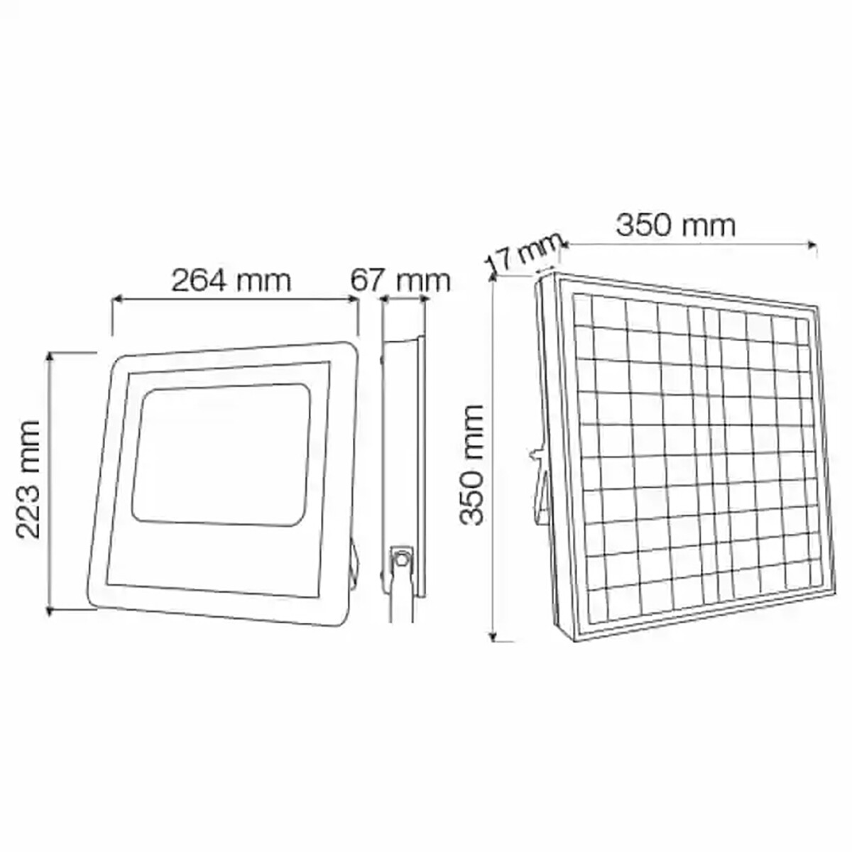 Projecteur LED à énergie solaire - Lampe Murale Solaire de Jardin LED - Togre - 60W - Blanc Froid 6400K - Télécommande - Étanche IP65 - Aluminium