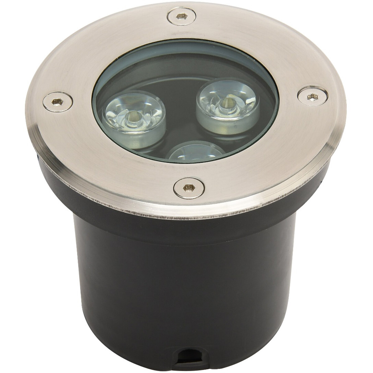 Spot de sol LED - Aruz - Rond Encastré - 3W - Étanche IP67 - Blanc Neutre 4000K - Rond - Mat Chrome - Inox