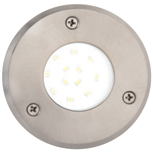 Spot de sol LED - Rond Encastré 1.2W - Étanche IP67 - Blanc - Inox - Ø95mm