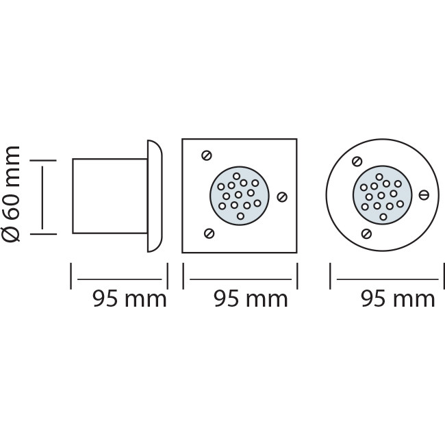 Spot de sol LED - Rond Encastré 1.2W - Étanche IP67 - Blanc - Inox - Ø95mm