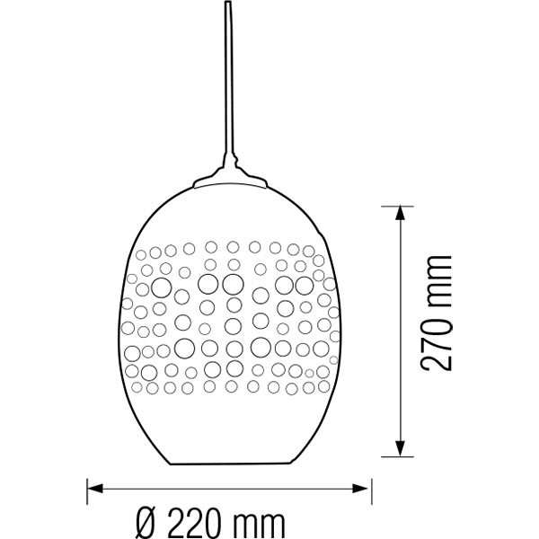 Suspension LED 3D - Radus - Ovale - Verre Chrome - E27