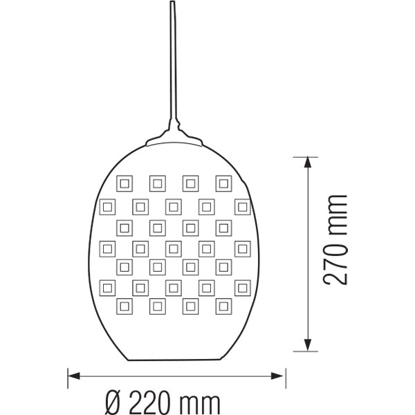 Suspension LED 3D - Spectra - Ovale - Verre Chrome - E27