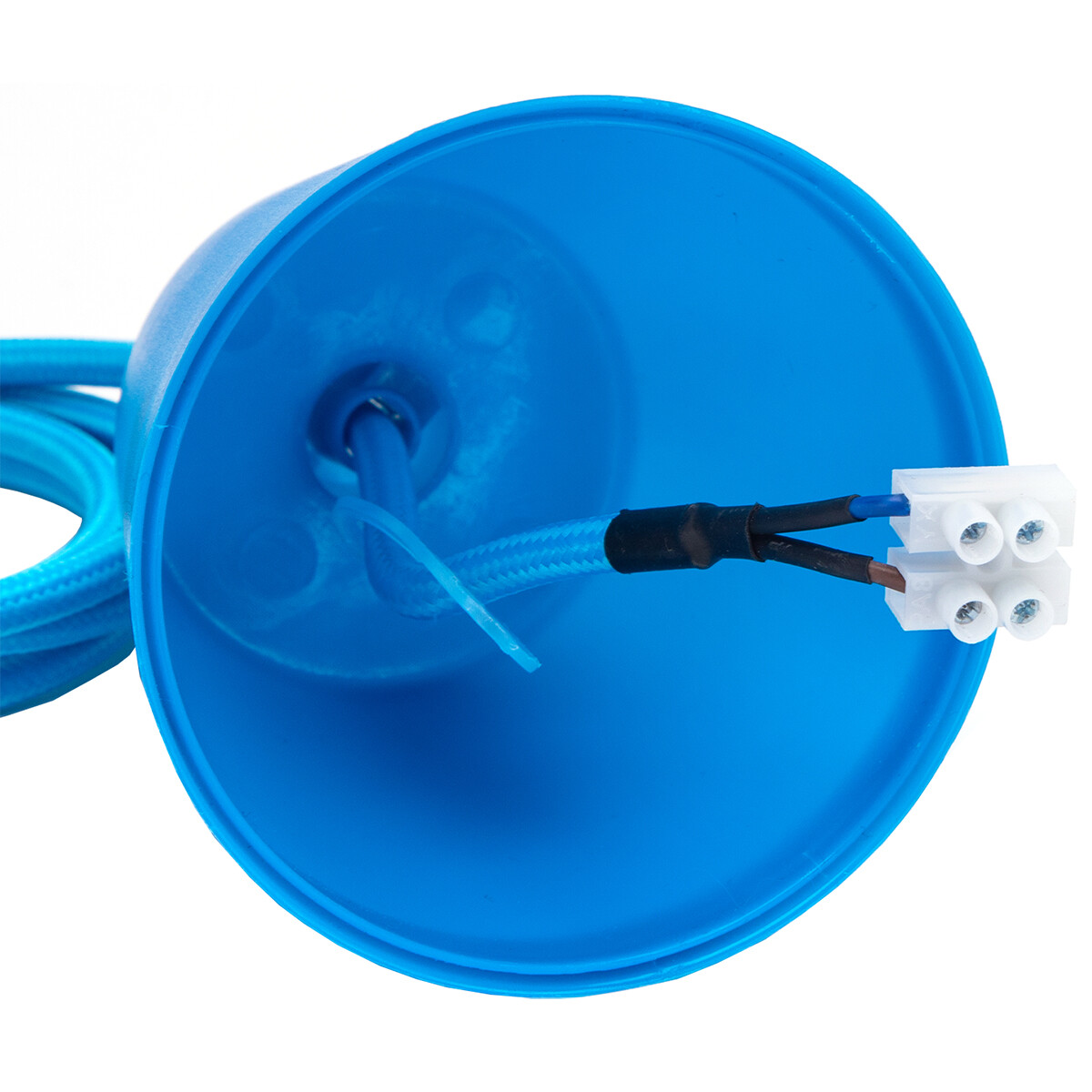 Suspension LED - Luminaire Suspendu - Aigi Yuka - Douille E27 - Rond - Mat Bleu - Plastique