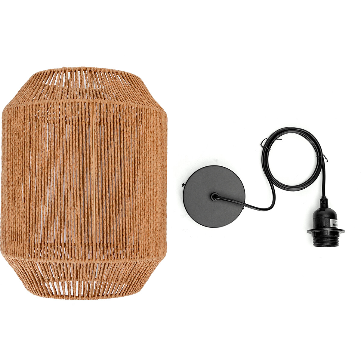 Suspension LED - Luminaire Suspendu - Aigi Aly - Douille E27 - Rond - Mat Brun - Papier