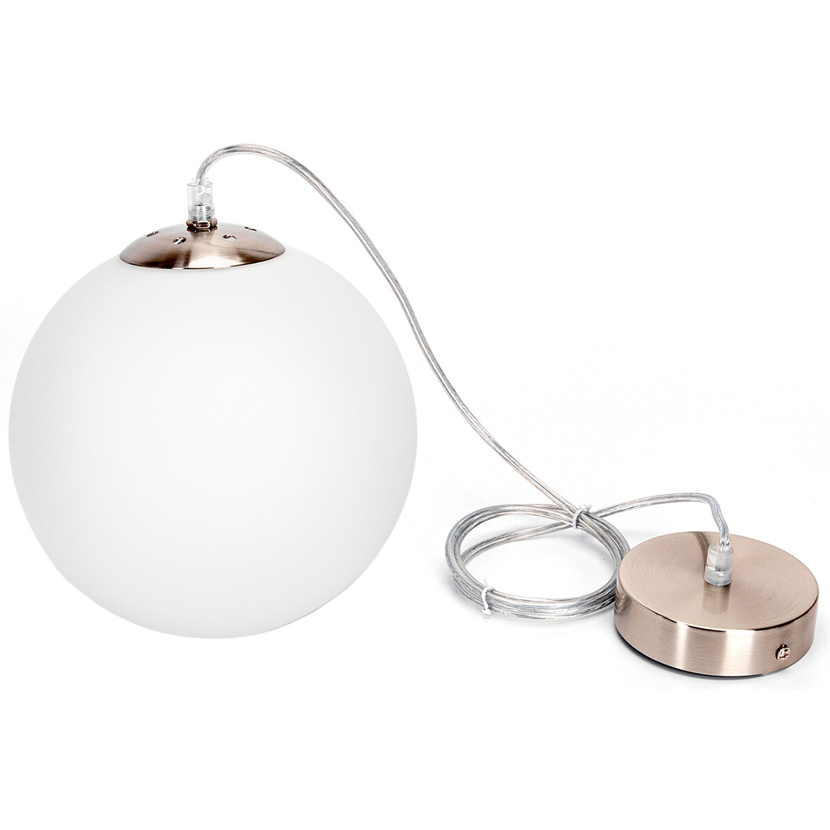 Suspension LED - Luminaire Suspendu - Aigi Pyra - Douille E27 - Rond - Mat Blanc - Verre