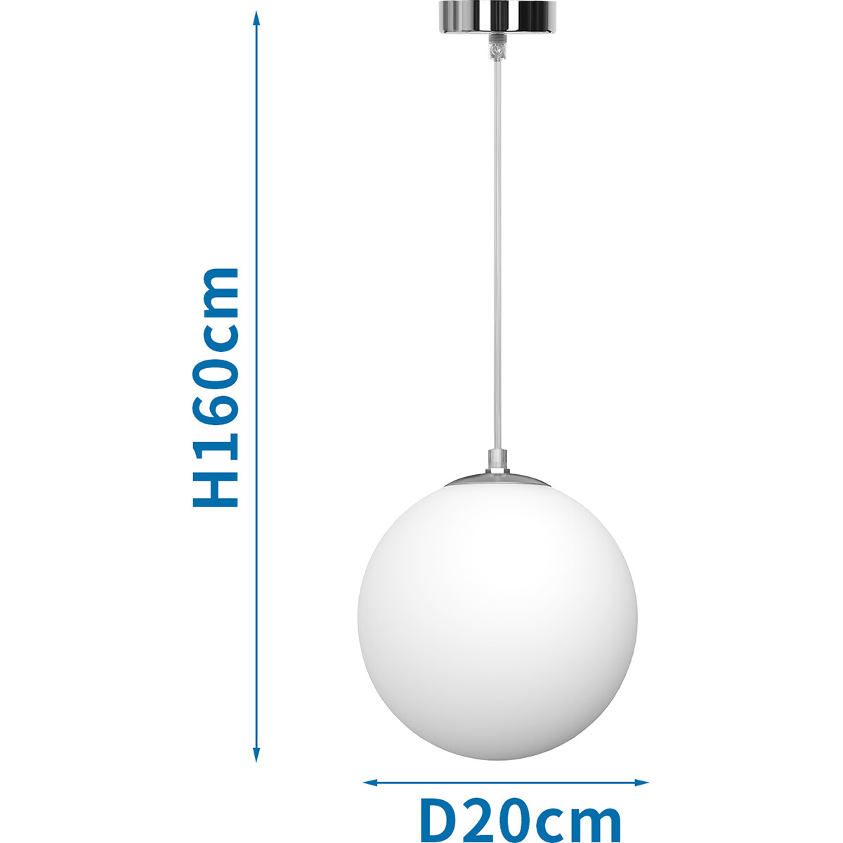 Suspension LED - Luminaire Suspendu - Aigi Pyra - Douille E27 - Rond - Mat Blanc - Verre