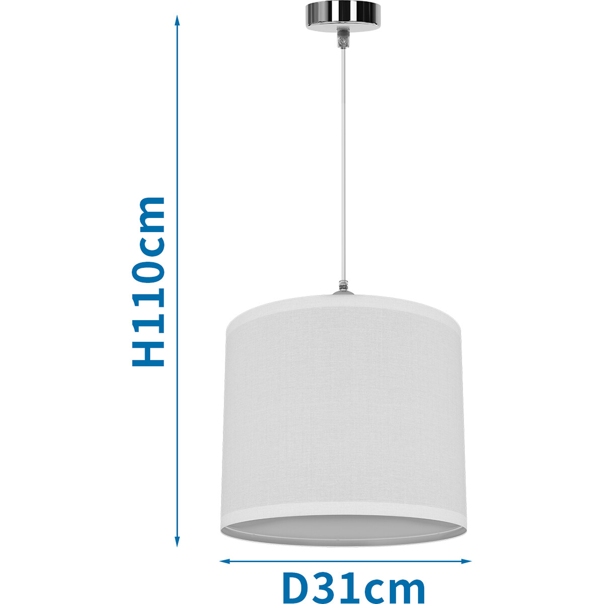 Suspension LED - Luminaire Suspendu - Aigi Utra - Douille E27 - Rond - Mat Blanc - Plastique