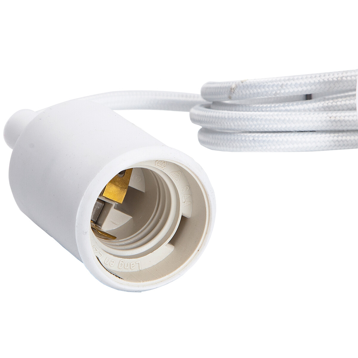 Suspension LED - Luminaire Suspendu - Aigi Yuka - Douille E27 - Rond - Mat Blanc - Plastique