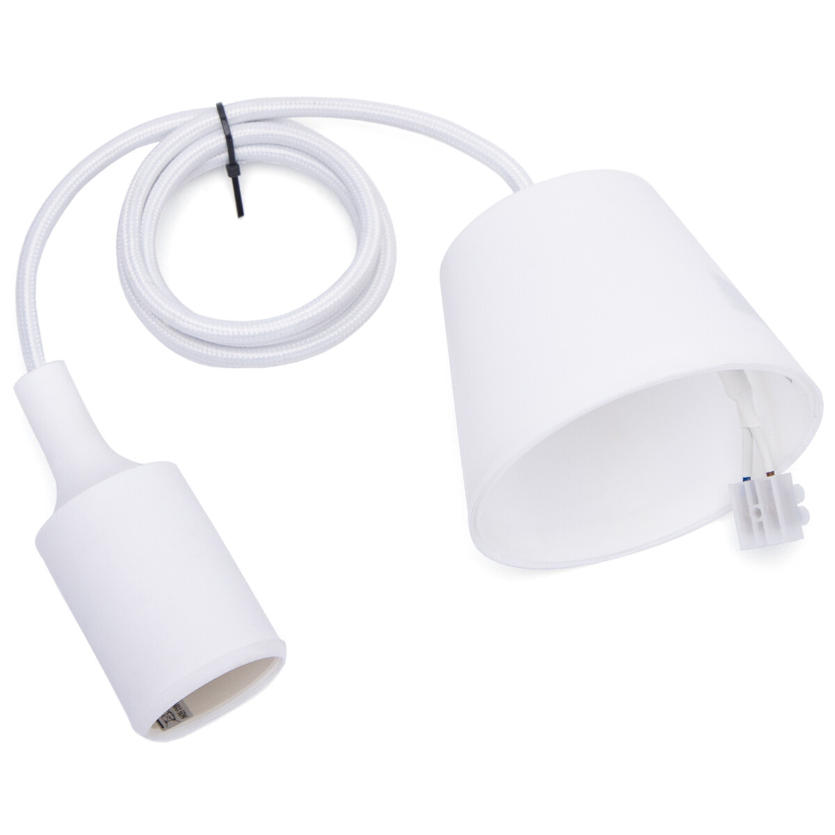 Suspension LED - Luminaire Suspendu - Aigi Yuka - Douille E27 - Rond - Mat Blanc - Plastique