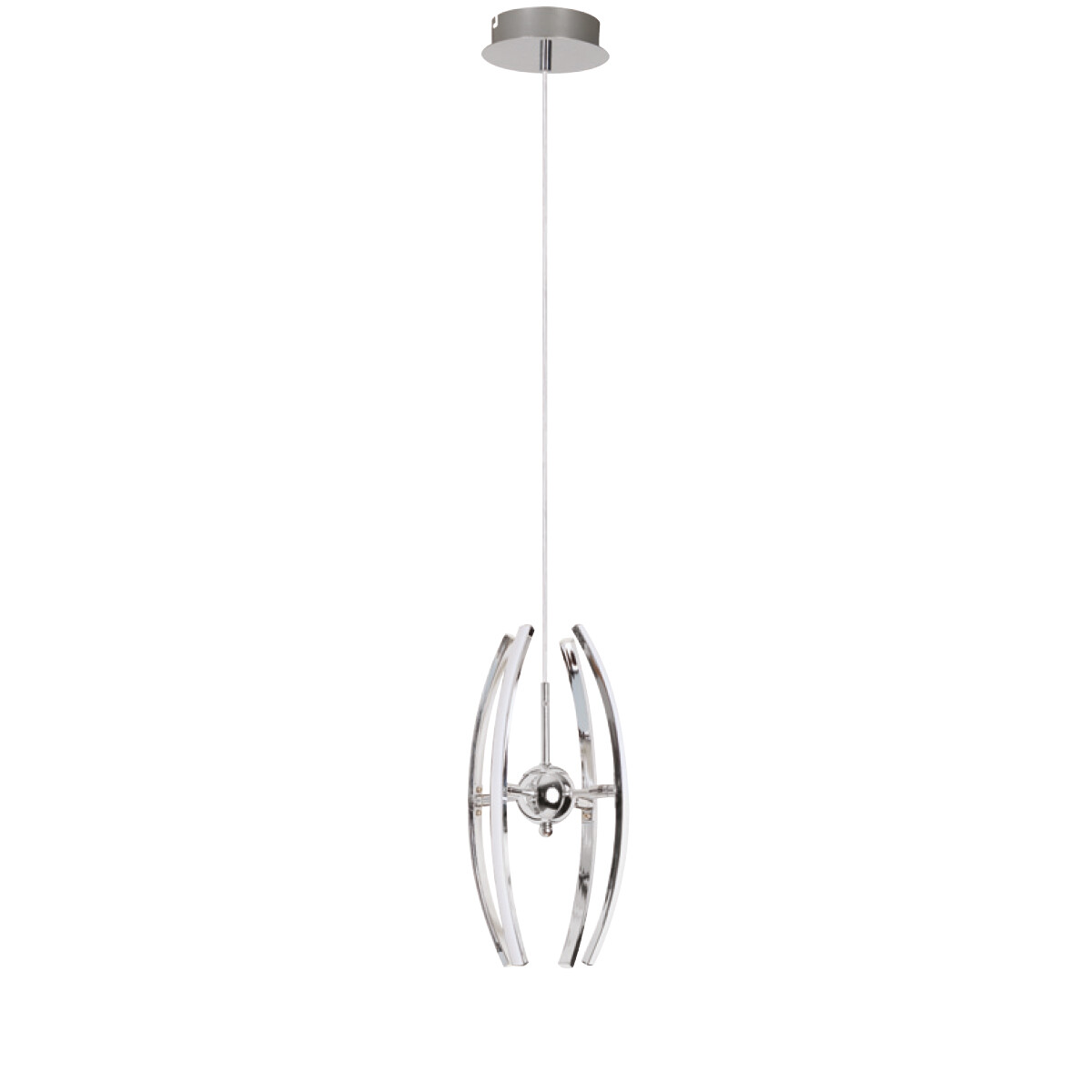 Suspension LED - Luminaire Suspendu - Optra - 12W - Blanc Neutre 4000K - 1-lumière - Mat Chrome - Aluminium