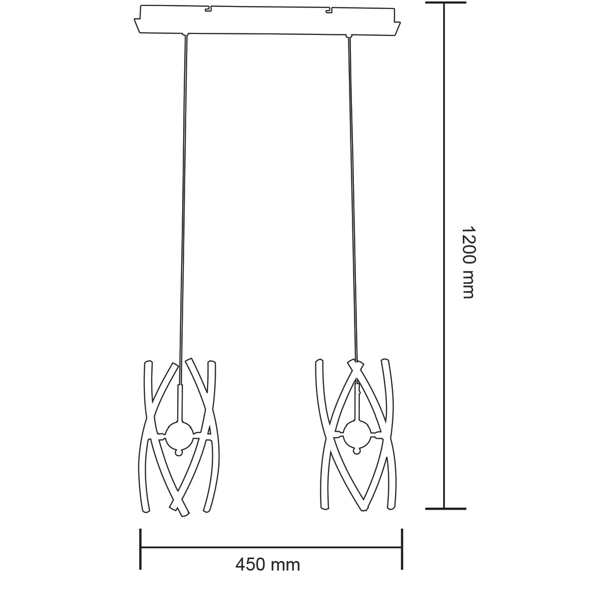 Suspension LED - Luminaire Suspendu - Optra - 24W - Blanc Neutre 4000K - 2-lumières - Mat Chrome - Aluminium