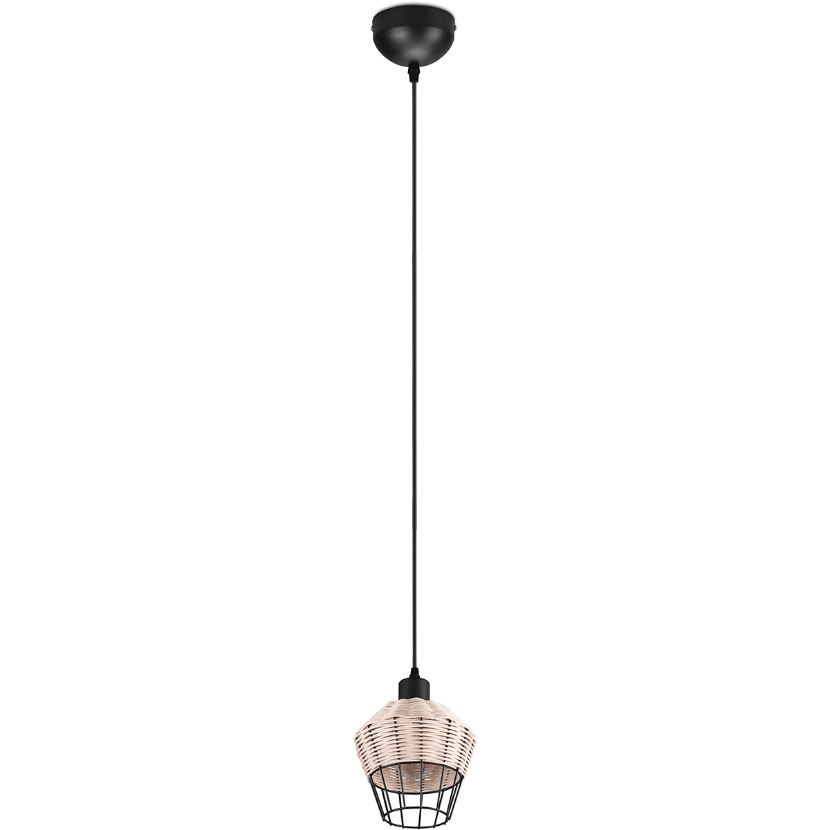 Suspension LED - Luminaire Suspendu - Trion Bera - Douille E27 - 1-lumière - Rond - Brun - Aluminium