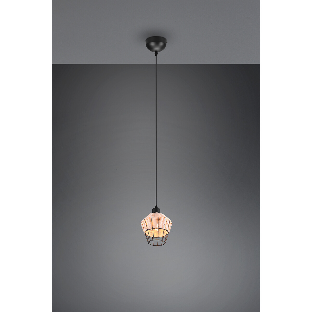 Suspension LED - Luminaire Suspendu - Trion Bera - Douille E27 - 1-lumière - Rond - Brun - Aluminium