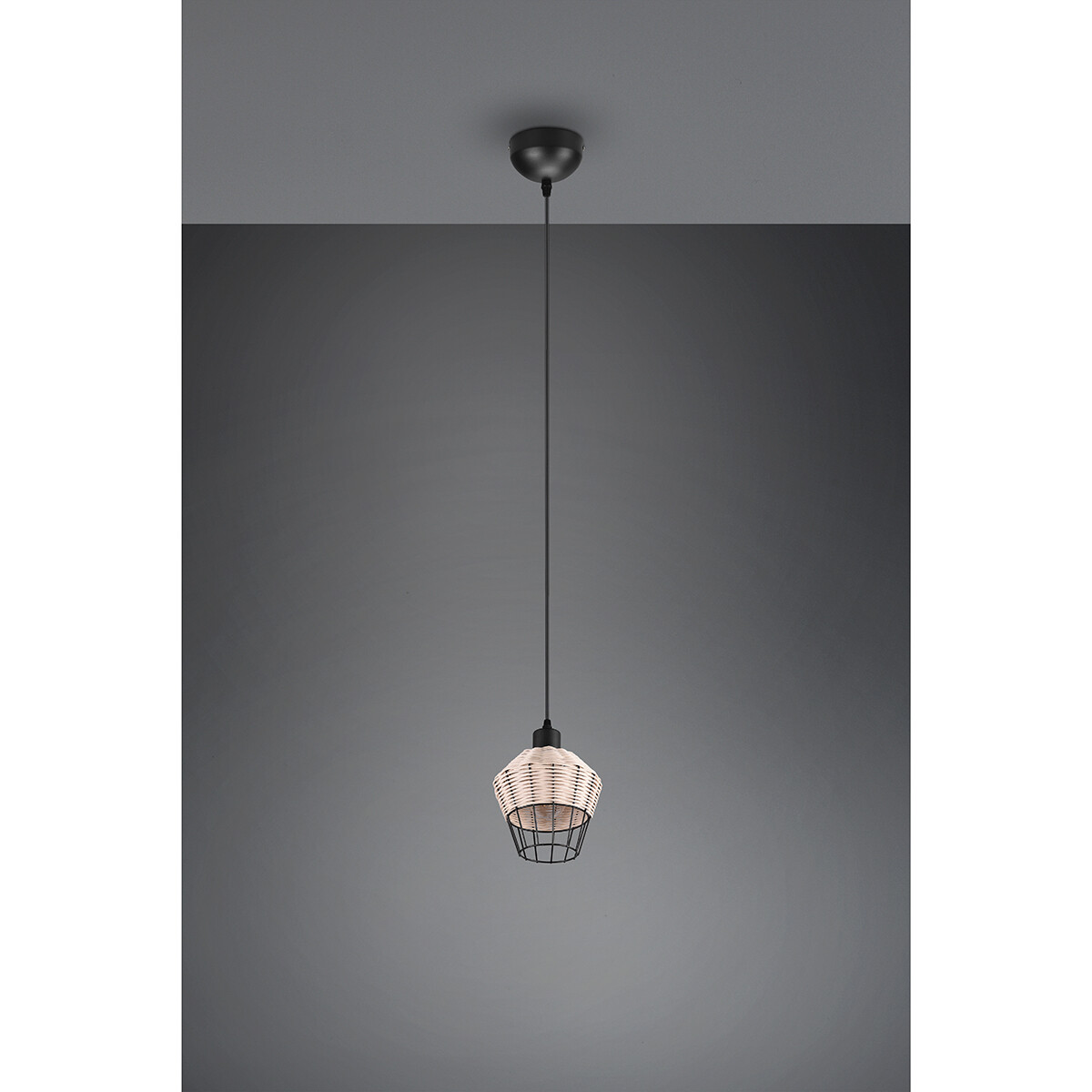 Suspension LED - Luminaire Suspendu - Trion Bera - Douille E27 - 1-lumière - Rond - Brun - Aluminium