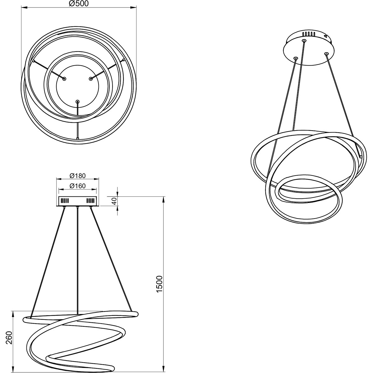 Suspension LED - Luminaire Suspendu - Trion Bilona - 36W - Blanc Neutre 4000K - Dimmable - Rond - Mat Blanc - Aluminium