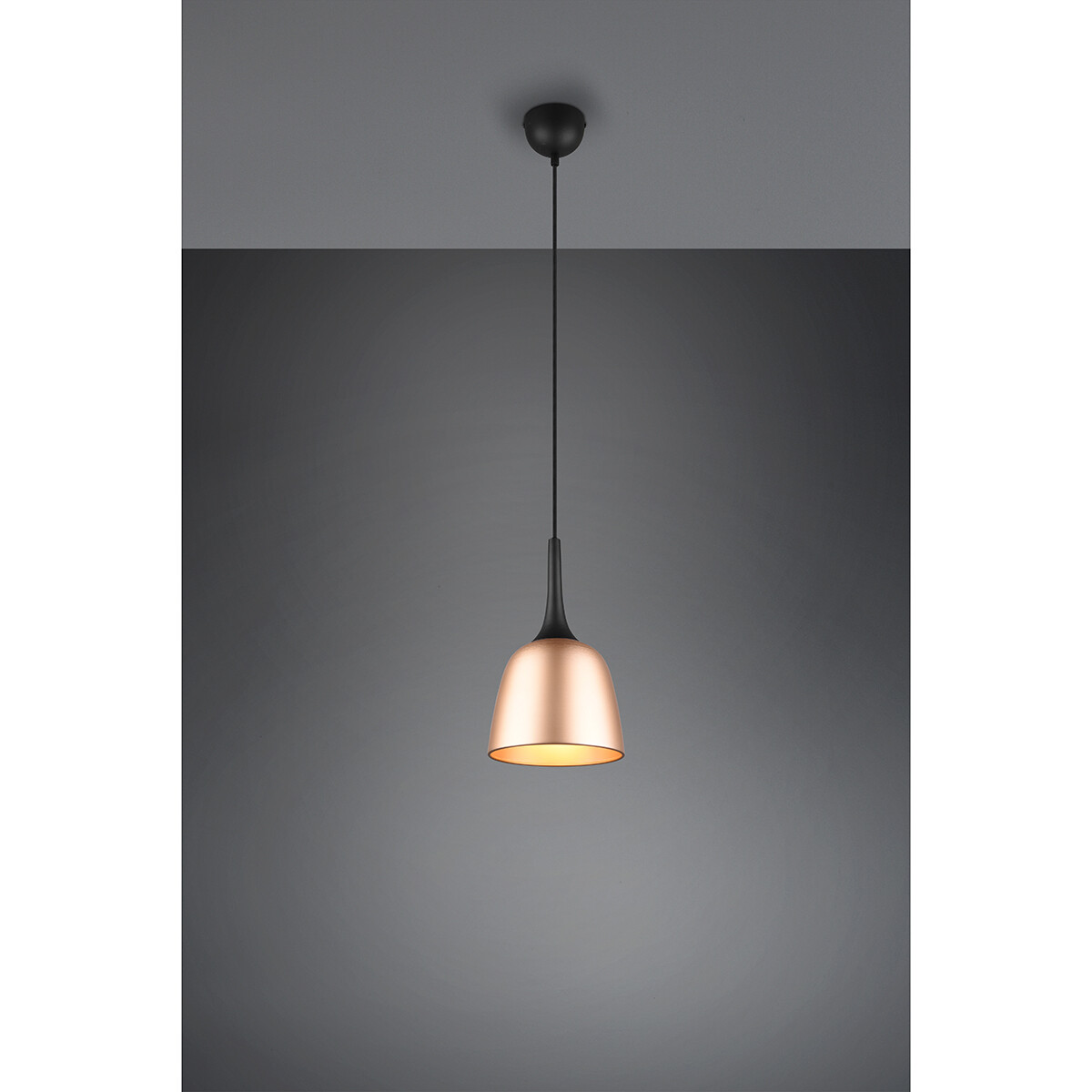 Suspension LED - Luminaire Suspendu - Trion Christa - Douille E27 - Rond - Mat Or - Aluminium - Ø200mm