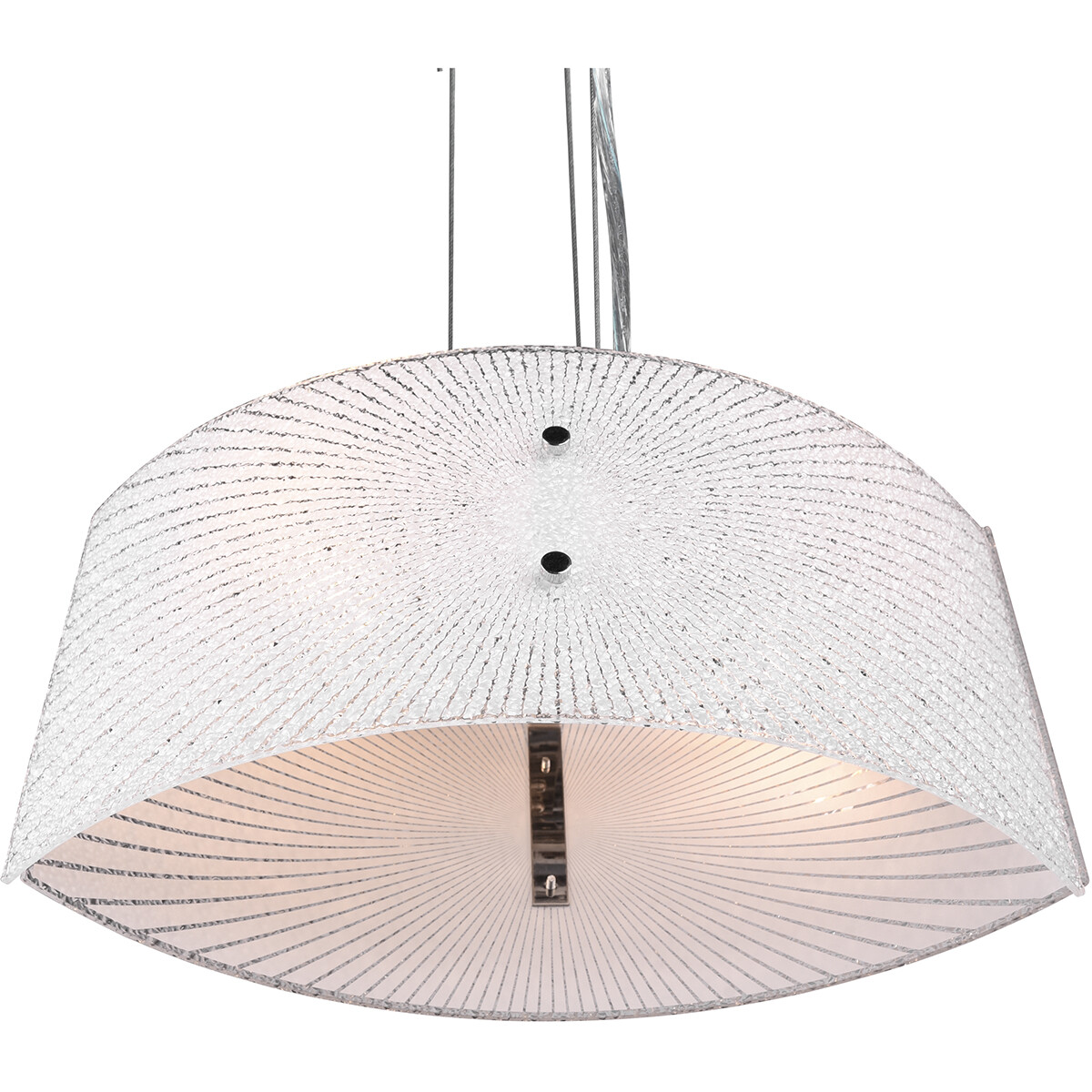 Suspension LED - Luminaire Suspendu - Trion Elize - Douille E27 - 2-lumières - Ovale - Mat Chrome - Aluminium