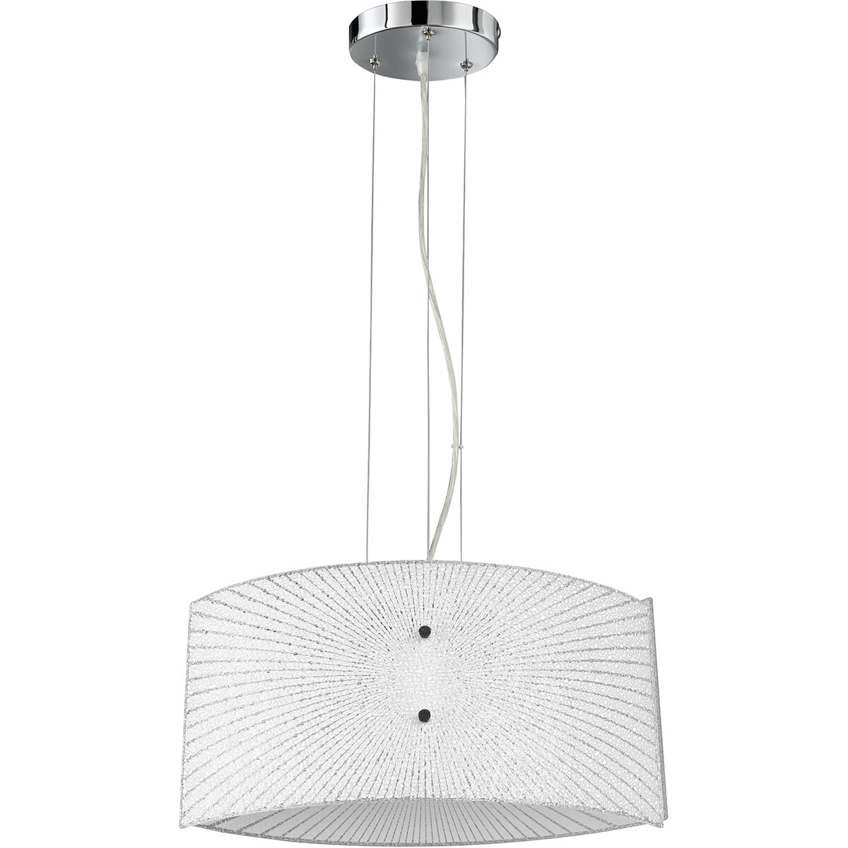 Suspension LED - Luminaire Suspendu - Trion Elize - Douille E27 - 2-lumières - Ovale - Mat Chrome - Aluminium