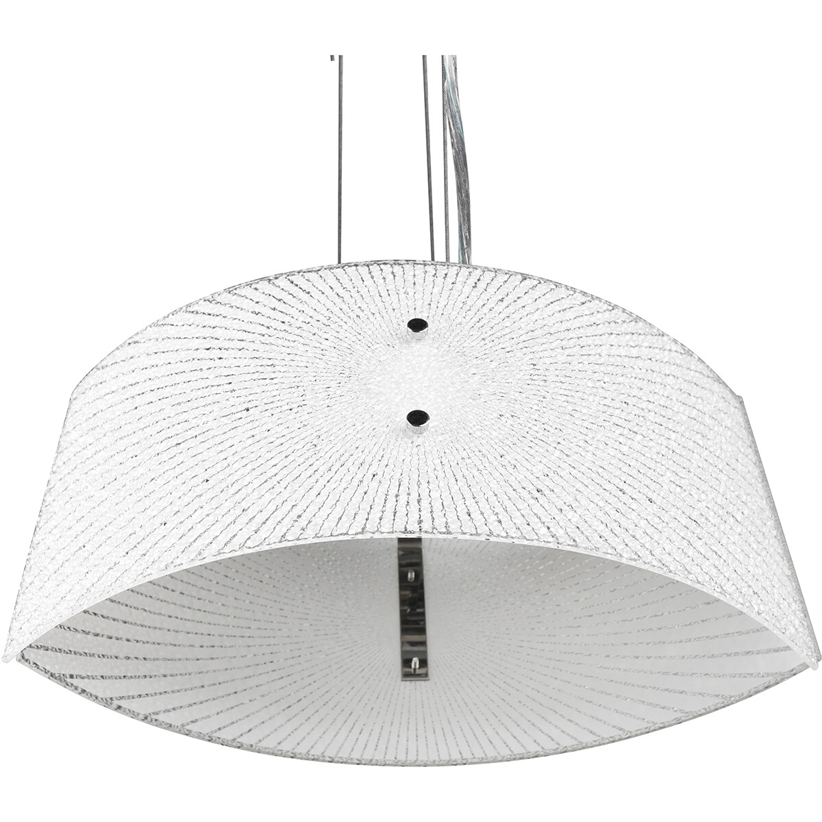 Suspension LED - Luminaire Suspendu - Trion Elize - Douille E27 - 2-lumières - Ovale - Mat Chrome - Aluminium