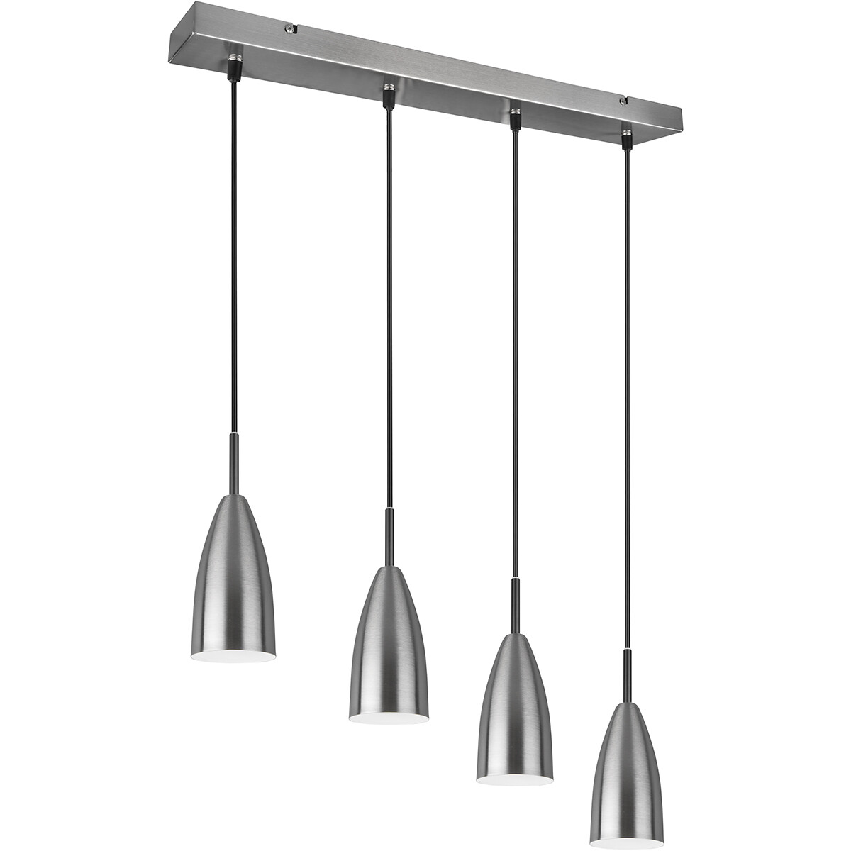 Suspension LED - Luminaire Suspendu - Trion Farona - Douille E14 - 4-lumières - Rond - Mat Nickel - Aluminium