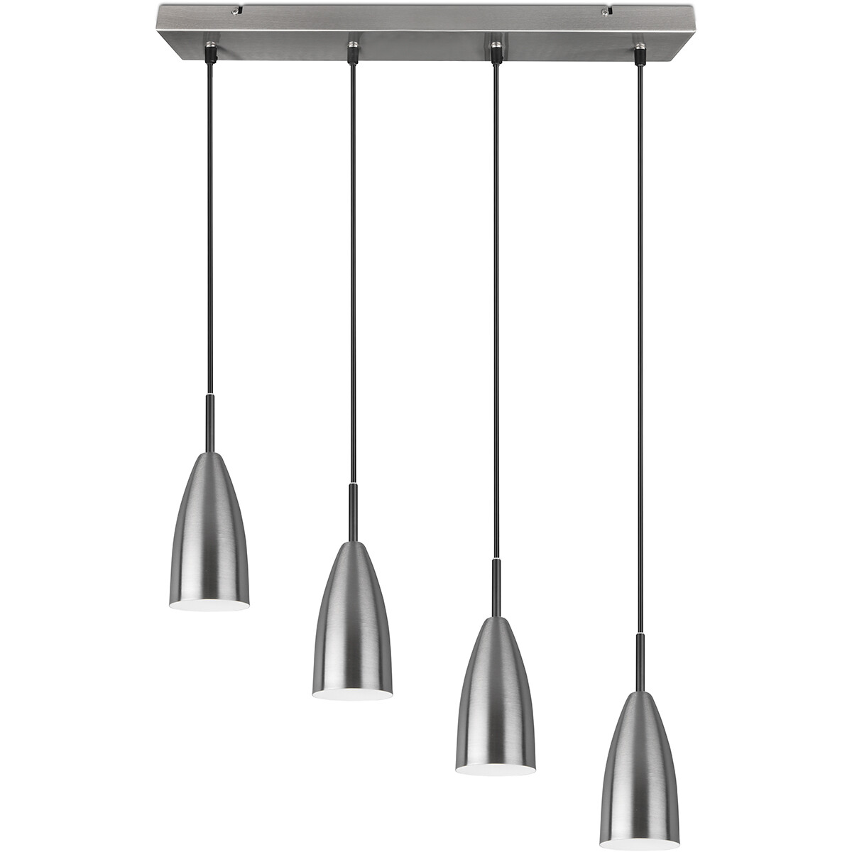 Suspension LED - Luminaire Suspendu - Trion Farona - Douille E14 - 4-lumières - Rond - Mat Nickel - Aluminium