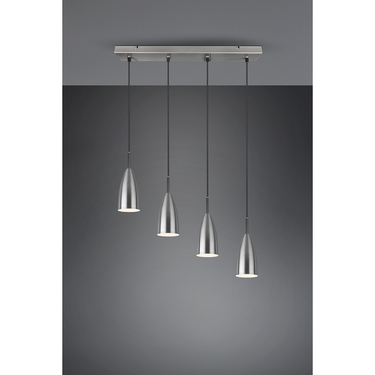 Suspension LED - Luminaire Suspendu - Trion Farona - Douille E14 - 4-lumières - Rond - Mat Nickel - Aluminium