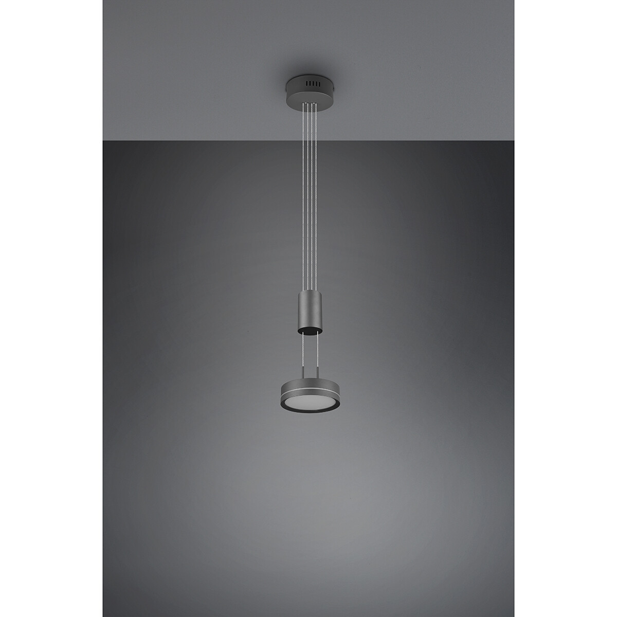 Suspension LED - Luminaire Suspendu - Trion Franco - 7.2W - 1-lumière - Blanc Chaud 3000K - Dimmable - Rond - Mat Anthracite - Aluminium