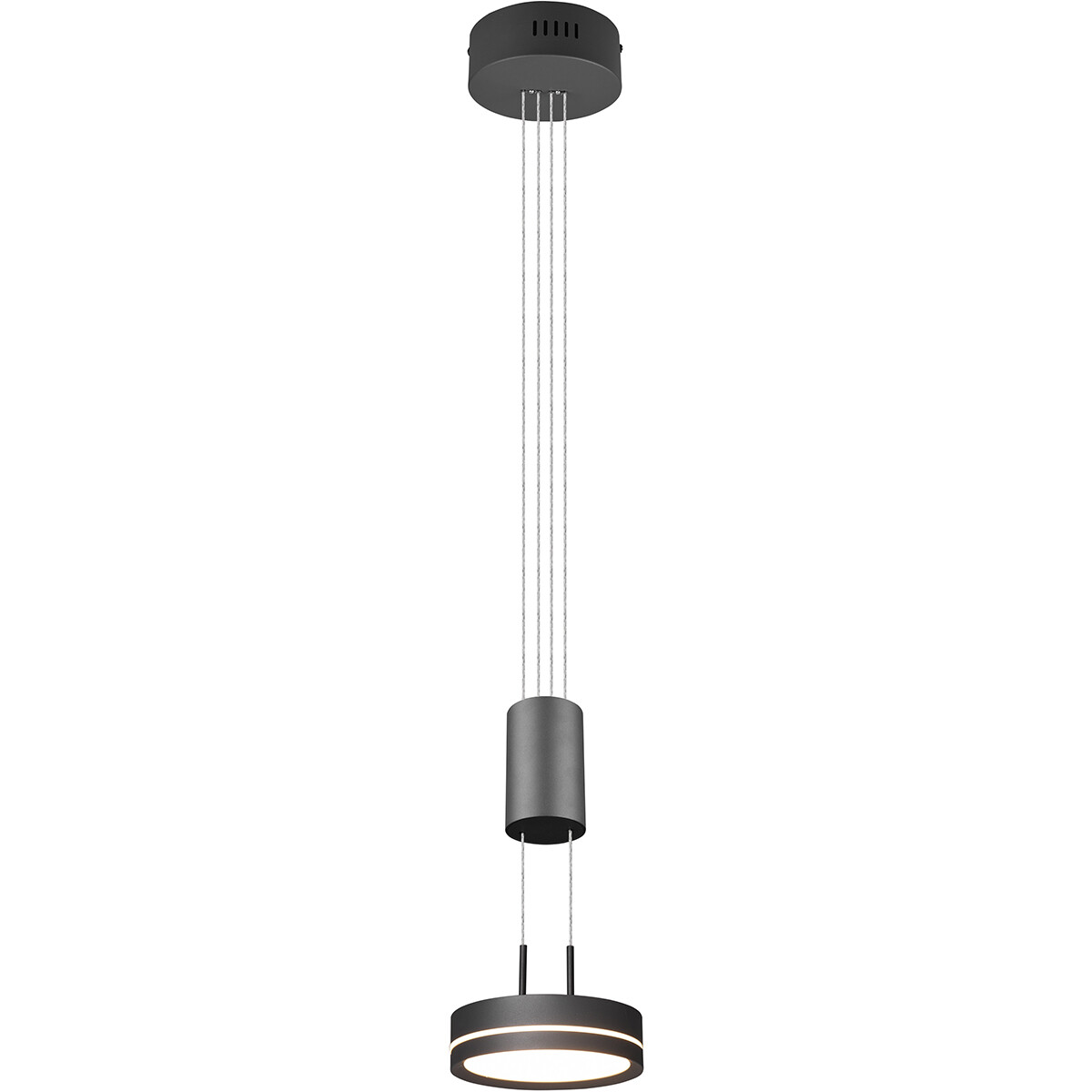 Suspension LED - Luminaire Suspendu - Trion Franco - 7.2W - 1-lumière - Blanc Chaud 3000K - Dimmable - Rond - Mat Anthracite - Aluminium