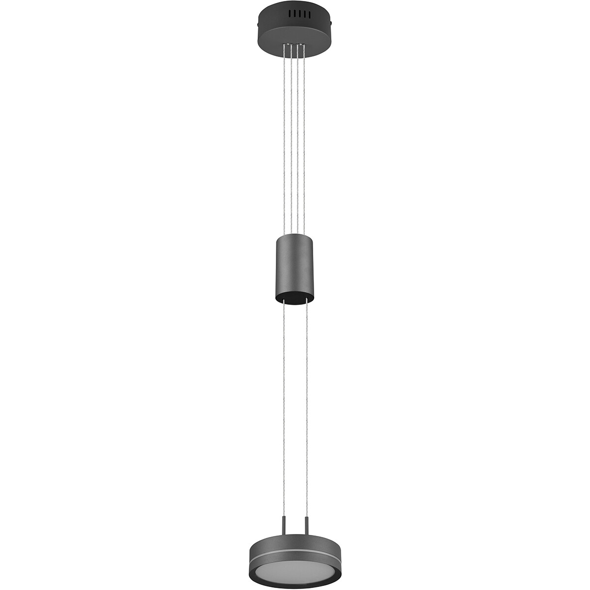 Suspension LED - Luminaire Suspendu - Trion Franco - 7.2W - 1-lumière - Blanc Chaud 3000K - Dimmable - Rond - Mat Anthracite - Aluminium